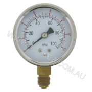 Gauge 100 Kpa 63mm Std Bot 1/4
