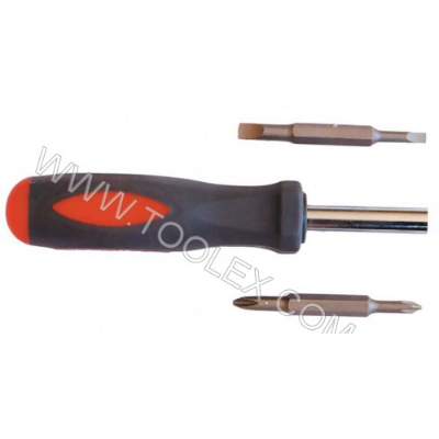 Screwdriver 4 in 1 Phillips & Flat Female Hex Shaft Soft Grip Handle