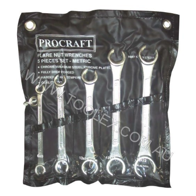 Spanner Set Flarenut 5Pc Met Plastic Pouch Standard