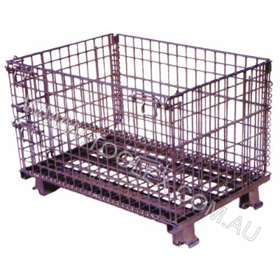 Cage  Wire Mesh 1000Kg. 1200LX1000WX890H Stackable Galvanised Fold Down Sides