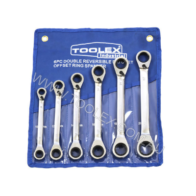 Ratchet Ring Spanner 6 Pc Set Reversible 10 to 22mm
