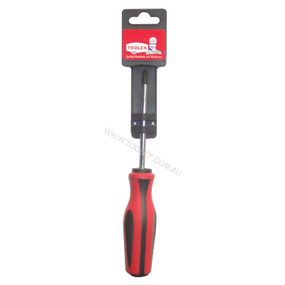 Screwdriver 100mm 6mm x No.2 Phillips Round Thru Tang Soft Grip Handle