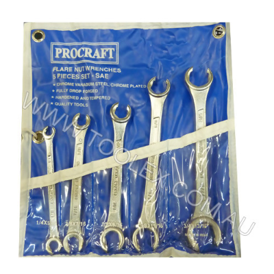 Spanner Set Flarenut 5Pc AF Plastic Pouch Standard