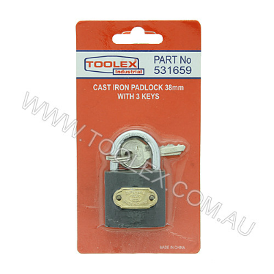 Padlock 20.5mm x 6mm Cast Iron Hardened Shackle