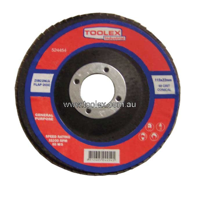 Flap Disc 115 x 22mm 80 Grit Zirconium Polyfan Conical