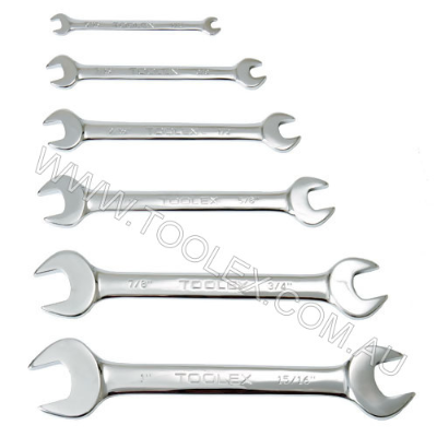 Spanner Open End 6 Piece Set: 1/4