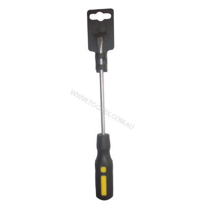 Screwdriver 150mm x 6mm Flat Blade Round Thru Tang Soft Grip Handle