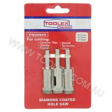  Diamond Coated Hole Saw 13mm 3 Piece Wet Cutting
