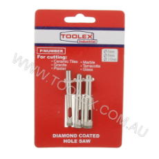  Diamond Coated Hole Saw 6mm 8 x 10mm 3 Piece Wet Cutting