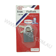 Padlock 25mm x 4.4mm Cast Iron Hardened Shackle