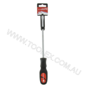 Screwdriver 200mm x 8mm Flat Blade Magentised Chrome Rubber Grip Handle