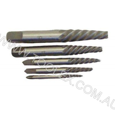 Screw Extractor 5Pc Set 1-5 For Bolts & Screws 6-19MM Taiwan