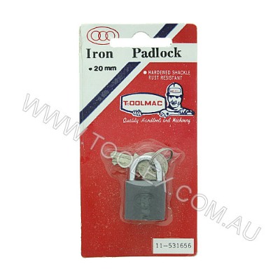 Padlock 20mm x 3.3mm Cast Iron Hardened Shackle