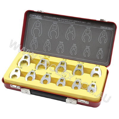 Spanner Crowsfoot Set AF 11Pc Colour Sleeve 3/8
