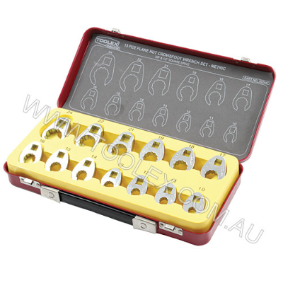 Spanner Crowsfoot Set Met 13Pc Colour Sleeve 3/8