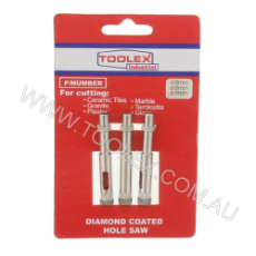  Diamond Coated Hole Saw 3 Piece Wet Cutting