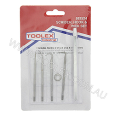  Scriber,Pick & Hook Set Handle + 4 Attachments 70265