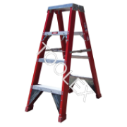 Ladder Step Double 1.2m 150kg Fibreglass Industrial Red 4ft Double Sided As/Nzs1892.3:1996