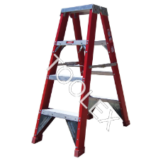  Ladder Step Double 1.2m 150kg Fibreglass Industrial Red 4ft Double Sided As/Nzs1892.3:1996