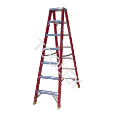  Ladder Step Double 2.1m 150kg Fibreglass Industrial Red 7ft Double Sided As/Nzs1892.3:1996