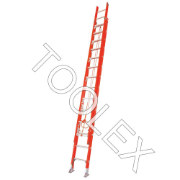 Ladder Extension 7.7m 150 Kg Fibreglass Industrial 14/25 Ft As/Nzs 1892.3:1996 Red Colour