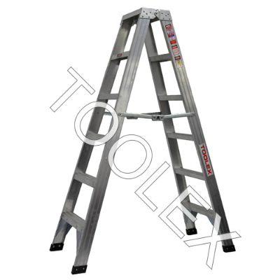 Ladder Step Double 1.8m 150kg Aluminium Industrial 6ft Double Sided As/Nzs1892.1:1996