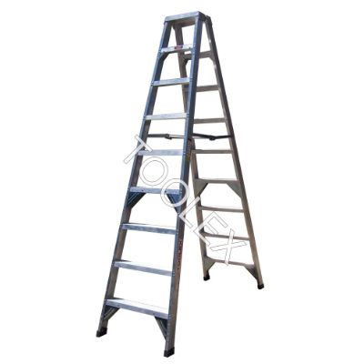 Ladder Step Double 2.7m 150kg Aluminium Industrial 9ft Double Sided As/Nzs1892.1:1996