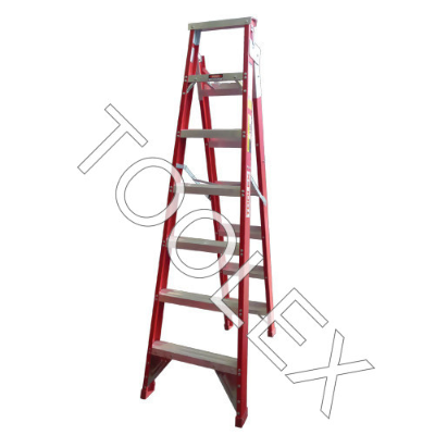 Ladder Dual Purpose 2.1m 3.9m 150kg Fibreglass Industrial Red 7ft 12ft-9in As/Nzs1892.3