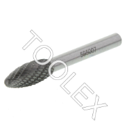 Burr Flame Shape 10mm Dia 25mm Cut 1/4