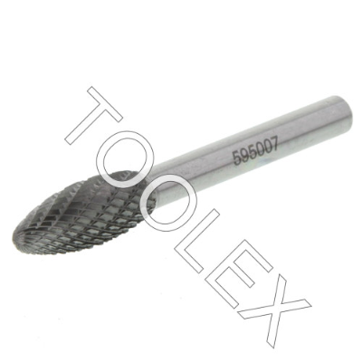Burr Flame Shape 10mm Dia 25mm Cut 1/4