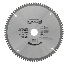  Circular Saw Blade 250MM 80TH Triple Chip Aluminium Cutting With 30MM Bore &  Two Reducing
