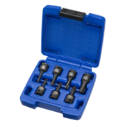 Impact Internal Torx 3/8D 7pc 3/8DR 7PC Set CR-MO T25, T30, T40, T45, T47, T50, T55 In BMC