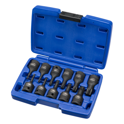 Impact Internal Torx 1/2D 11Pc 1/2DR 11PC Set CR-MO T20, T25 T27, T30, T40, T45, T47, T50,