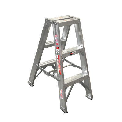 Ladder Step Double 0.9m 150kg Aluminium Promotional 3ft Double Sided As/Nzs1892.1:1996