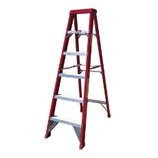  Ladder Step Single 1.8m 150kg Fibreglass Industrial Red 6ft Single Sided As/Nzs1892.3:1996