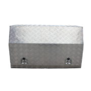 Tool Box Aluminium 1210 x 520 x 700 Checker Plate Angled Gas Struts T-Lock Handles