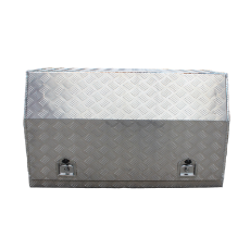  Tool Box Aluminium 1210 x 520 x 700 Checker Plate Angled Gas Struts T-Lock Handles