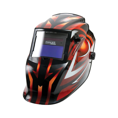 Welding Helmet Automatic Pro Red Celtic Model 9-13 Shade Grind Mode