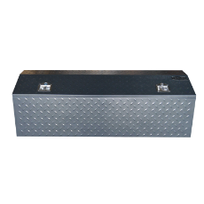  Truck Box Steel 1600 x 450 x 515 Black Checker Plater Gas Struts T-Lock Handle Angled