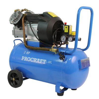 Air Compressor 3Hp V Twin Electric17V 50L Direct Drive Procraft Copper Motor