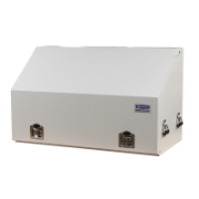 Truck Box Steel 1210 x 640 x 750 White Heavy Duty Angled Full Front Door 2 Drawers