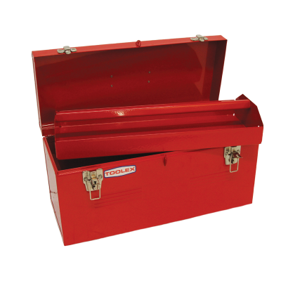 Tool Box Steel 508 x 220 x 245 with Tote Tray Red Heavy Duty TBP140