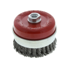  Wire Cup 100 x M14 x 2mm Twist Knot 0.5mm Steel 26 Knots 24mm Trim