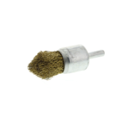End brush brass coated crimped ,pointed model 25x50x25, shank 1/4