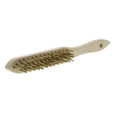  Hand Brass wire Brush 4 Row wooden handle length 280mm .35 Wire thickness 125mm,trim 23mm