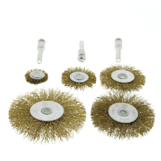 8 Piece brush sets/brass coated wire course: wheel brush 25mmx1/4