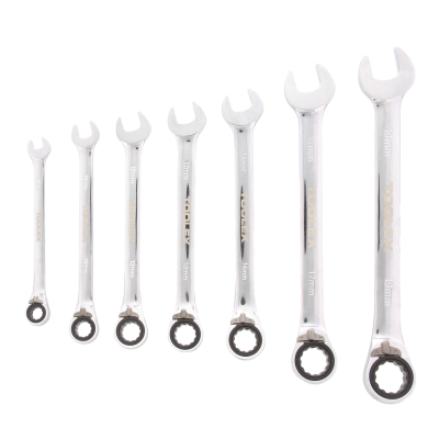 Spanner Gear Rev 7Pc Met Set 8 To 19MM Industrial Pouch & Box