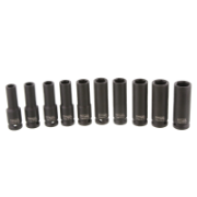 Imp Skt Deep Set 1/2Dr 10P Met 10Pc Metric Set CR-MO 10, 11, 12, 13, 14, 15, 16, 17, 18 &