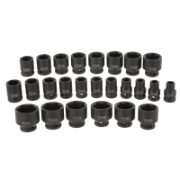 Imp Skt Set 1/2Dr 25pc Metric Impact Set CR-MO 10, 11, 12, Includes Sizes 10 To 36mm