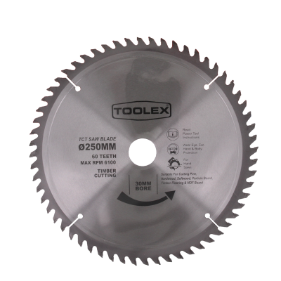 Circular Saw Blade250MM 60TH  Timber Cutting With 30MM Bore &  Two Reducing Bushes 25MM &